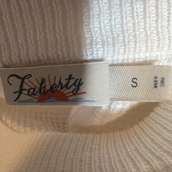 Faherty Women’s Knit Sweater Striped Cotton Cashmere Small Size Lightweight - Picture 5 of 12
